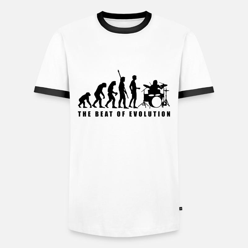 evolution_drummer_c_1c - T-shirt contrasté Homme - blanc/noir