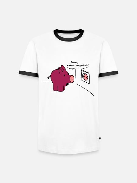 Dude, what happened? - Männer Kontrast-T-Shirt - Weiß/Schwarz