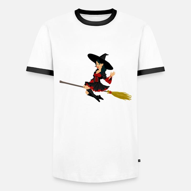 Magical helloween witch - Men's Ringer Shirt - white/black