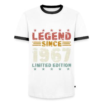 Legend 1967 Vintage Cadeau d’anniversaire - T-shirt contrasté Homme - blanc/noir - Devant - AI Model Female 172 light (172cm) & AI Model Male 178 dark (178cm)