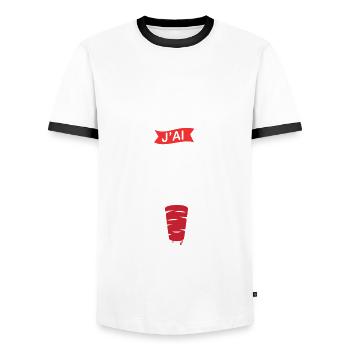 je peux pas j ai kebab chef cuisine kebab turc - T-shirt contrasté Homme - blanc/noir - Devant - AI Model Female 172 light (172cm) & AI Model Male 178 dark (178cm)