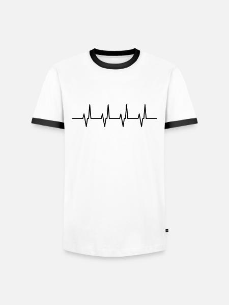 pulsation - T-shirt contrasté Homme - blanc/noir