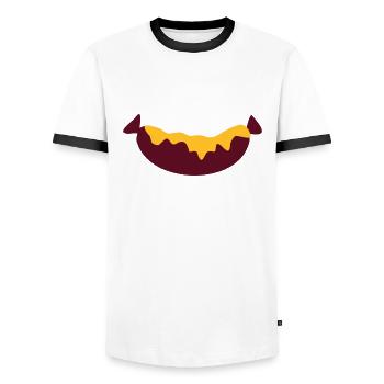 Wurst - Männer Kontrast-T-Shirt - Weiß/Schwarz - Vorne - AI Model Female 172 light (172cm) & AI Model Male 178 dark (178cm)