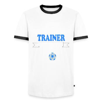 Ich bin Trainer einer verdammt geilen Mannschaft - Männer Kontrast-T-Shirt - Weiß/Schwarz - Vorne - AI Model Female 172 light (172cm) & AI Model Male 178 dark (178cm)