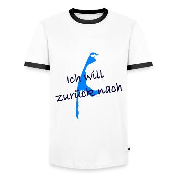 Ich will zurück nach Sylt - Männer Kontrast-T-Shirt - Weiß/Schwarz - Vorne - AI Model Female 172 light (172cm) & AI Model Male 178 dark (178cm)