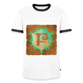 E 36 f - T-shirt contrasté Homme - blanc/noir - Devant - AI Model Female 172 light (172cm) & AI Model Male 178 dark (178cm)