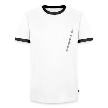 Minimalist Flute - Männer Kontrast-T-Shirt - Weiß/Schwarz - Vorne - AI Model Female 172 light (172cm) & AI Model Male 178 dark (178cm)