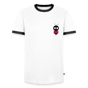 Marienkäfer - Männer Kontrast-T-Shirt - Weiß/Schwarz - Vorne - AI Model Female 172 light (172cm) & AI Model Male 178 dark (178cm)