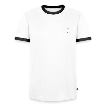 Basstölpel - Männer Kontrast-T-Shirt - Weiß/Schwarz - Vorne - AI Model Female 172 light (172cm) & AI Model Male 178 dark (178cm)