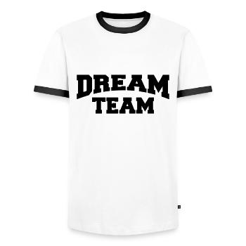 Dream Team - T-shirt contrasté Homme - blanc/noir - Devant - AI Model Female 172 light (172cm) & AI Model Male 178 dark (178cm)