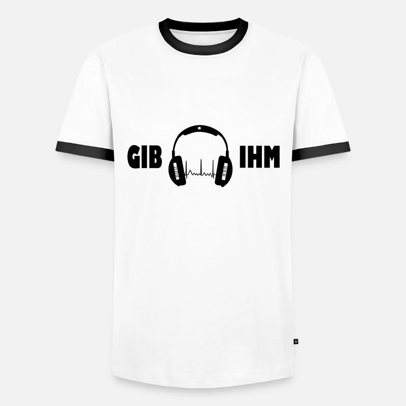gib ihm kopfhörer exit-shirt - Männer Kontrast-T-Shirt - Weiß/Schwarz
