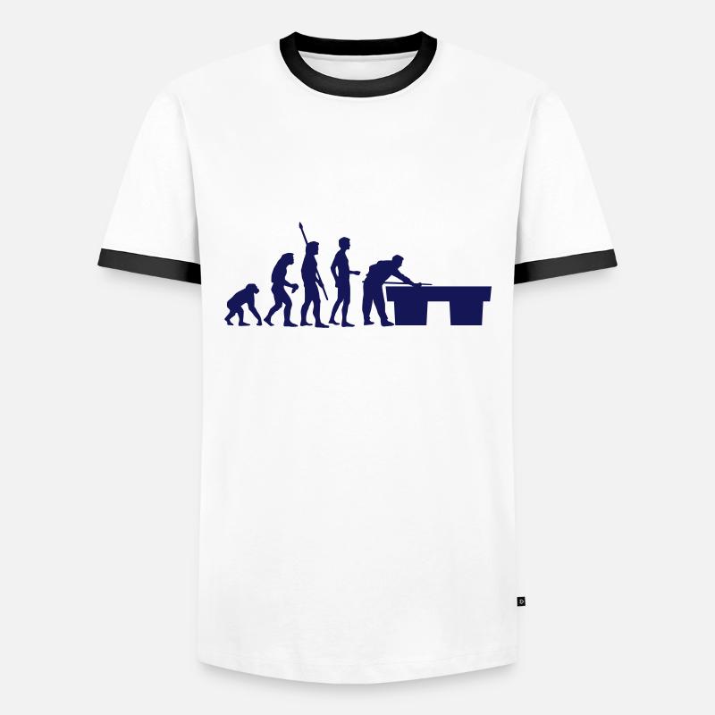 evolution_billard - Männer Kontrast-T-Shirt - Weiß/Schwarz