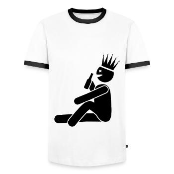 Drinking Homme Symbole Homme - T-shirt contrasté Homme - blanc/noir - Devant - AI Model Female 172 light (172cm) & AI Model Male 178 dark (178cm)