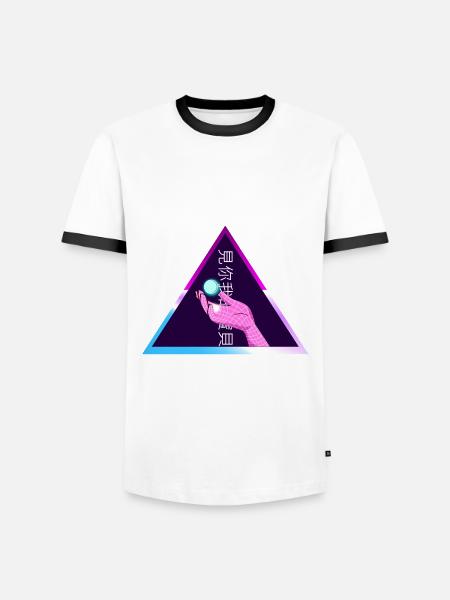 Japan Vapor Videogame - Männer Kontrast-T-Shirt - Weiß/Schwarz