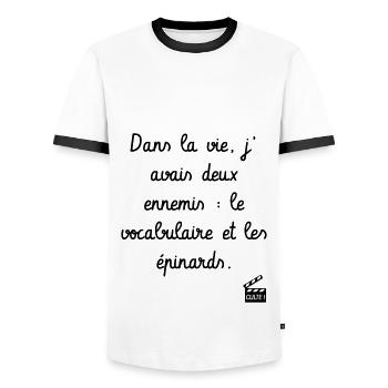 Kaameløtt - Réplique Culte - Citation Drôle - T-shirt contrasté Homme - blanc/noir - Devant - AI Model Female 172 light (172cm) & AI Model Male 178 dark (178cm)