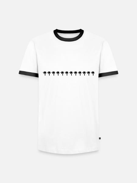 Palmen Borde - Männer Kontrast-T-Shirt - Weiß/Schwarz