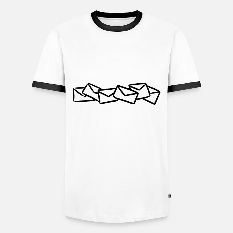 Letters Send Send Message Post - Men's Ringer Shirt - white/black