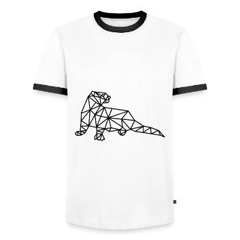Otter Geometric Line - Men's Ringer Shirt - white/black - Front - AI Model Female 172 light (172cm) & AI Model Male 178 dark (178cm)
