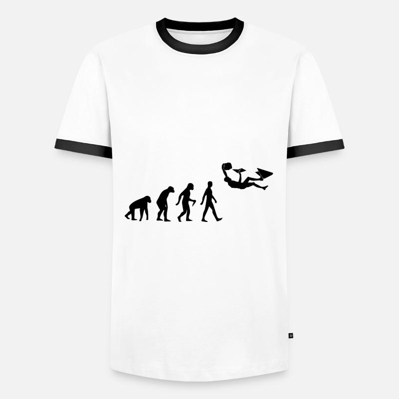 Bouldering Climbing Evolution - Men's Ringer Shirt - white/black