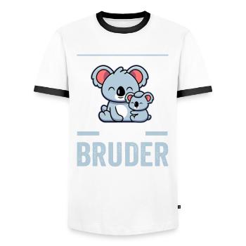 Koala 2023 Bruder - Männer Kontrast-T-Shirt - Weiß/Schwarz - Vorne - AI Model Female 172 light (172cm) & AI Model Male 178 dark (178cm)