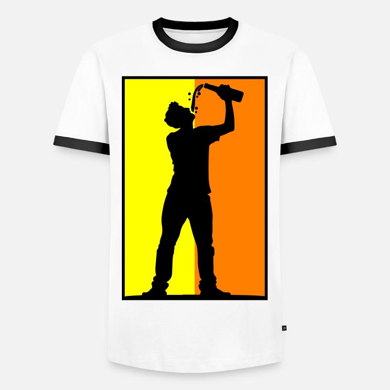 Drinker Beer - Men's Ringer Shirt - white/black