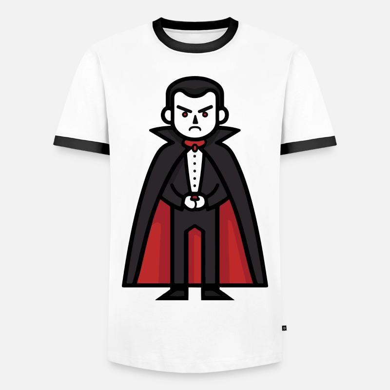 Vampir Halloween Comic - Männer Kontrast-T-Shirt - Weiß/Schwarz