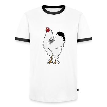 Brahma Rooster Poulet Drôle De Fermier Poulet - T-shirt contrasté Homme - blanc/noir - Devant - AI Model Female 172 light (172cm) & AI Model Male 178 dark (178cm)