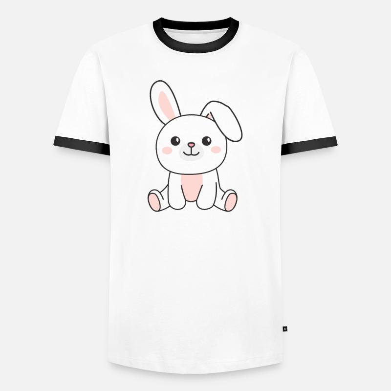 Rabbit Rabbit Cute Animals Easter - Men's Ringer Shirt - white/black