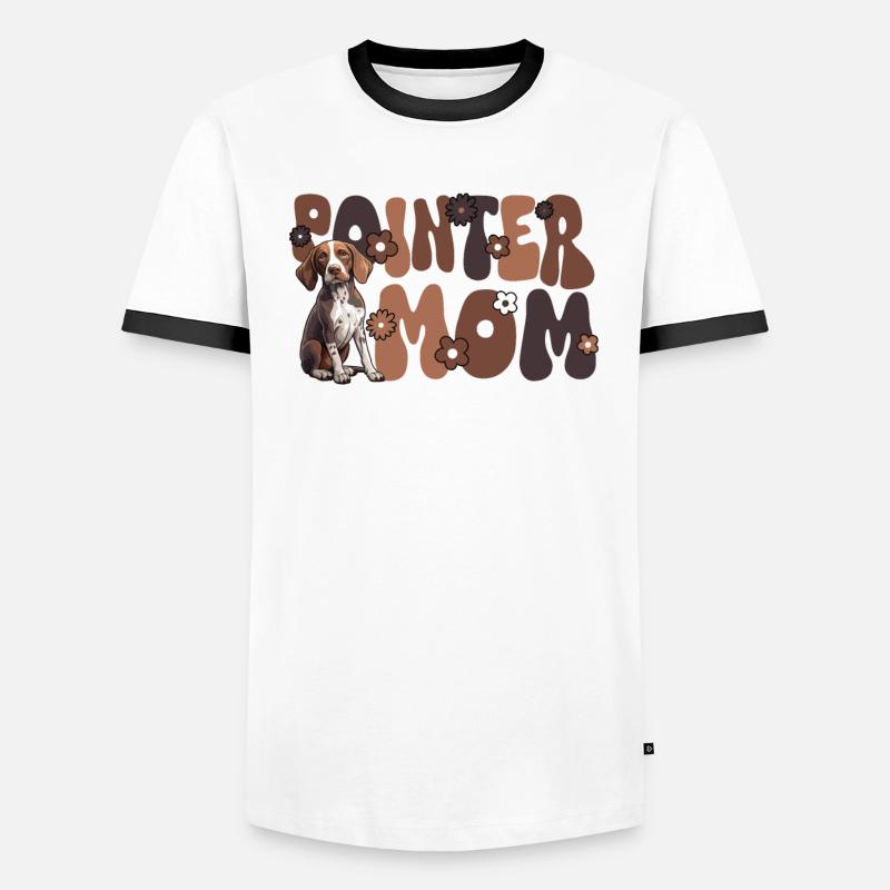 Pointer Groovy Pointer Mom - Men's Ringer Shirt - white/black