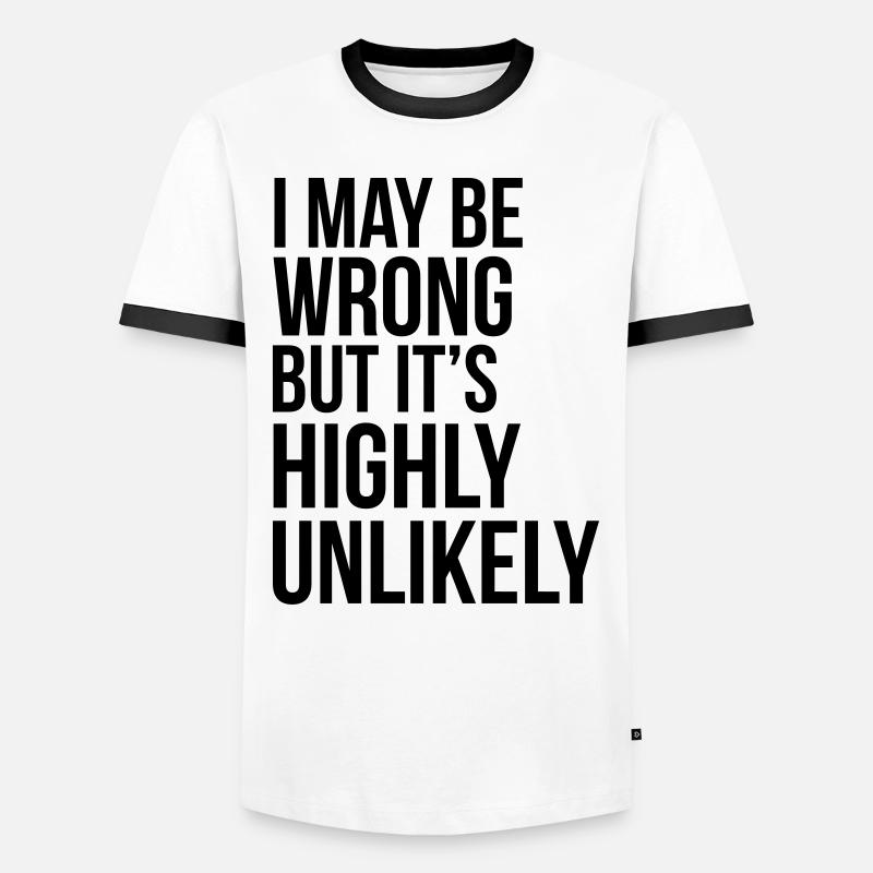 Never Wrong - Männer Kontrast-T-Shirt - Weiß/Schwarz