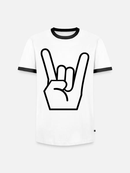 Metalhand - Männer Kontrast-T-Shirt - Weiß/Schwarz
