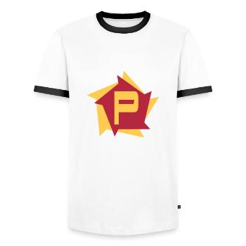 Mon papa mon héros - Men's Ringer Shirt - white/black - Front - AI Model Female 172 light (172cm) & AI Model Male 178 dark (178cm)