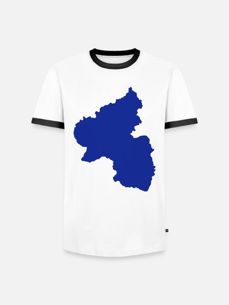 Rheinland Pfalz - Männer Kontrast-T-Shirt - Weiß/Schwarz