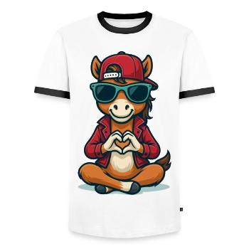 Love Colt Vibes - Männer Kontrast-T-Shirt - Weiß/Schwarz - Vorne - AI Model Female 172 light (172cm) & AI Model Male 178 dark (178cm)