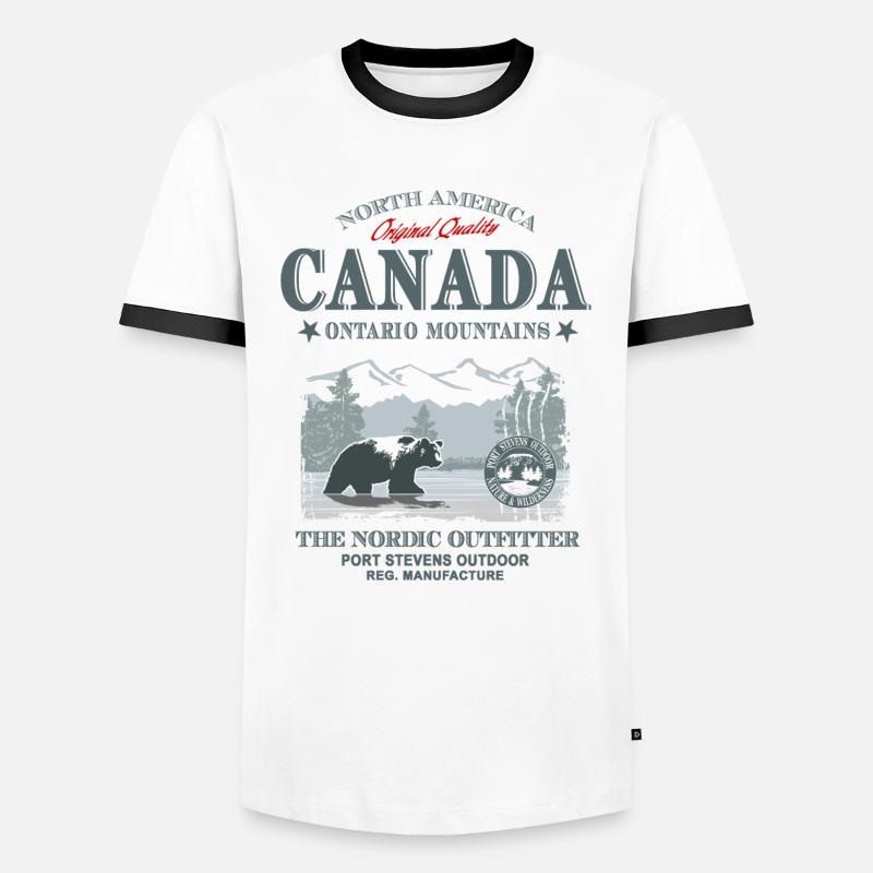 Canada - Grizzly Bear - Männer Kontrast-T-Shirt - Weiß/Schwarz