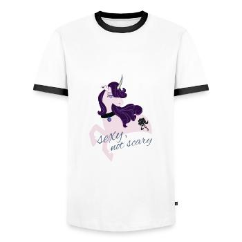Sexy gothic unicorn - Men's Ringer Shirt - white/black - Front - AI Model Female 172 light (172cm) & AI Model Male 178 dark (178cm)