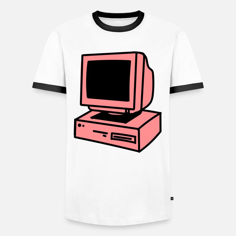 PC - Männer Kontrast-T-Shirt - Weiß/Schwarz