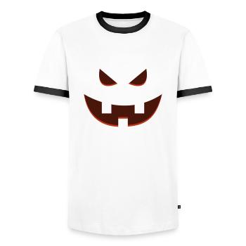 Kürbis Halloweenkostüm - Ich bin ein Kürbis - Männer Kontrast-T-Shirt - Weiß/Schwarz - Vorne - AI Model Female 172 light (172cm) & AI Model Male 178 dark (178cm)