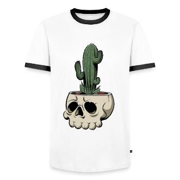 Cactus - Men's Ringer Shirt - white/black - Front - AI Model Female 172 light (172cm) & AI Model Male 178 dark (178cm)