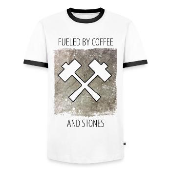 Stonemason Stone Sculptor Saying - Men's Ringer Shirt - white/black - Front - AI Model Female 172 light (172cm) & AI Model Male 178 dark (178cm)