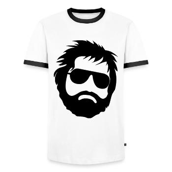 Alan Hangover Wolfpack - schwarz - Männer Kontrast-T-Shirt - Weiß/Schwarz - Vorne - AI Model Female 172 light (172cm) & AI Model Male 178 dark (178cm)