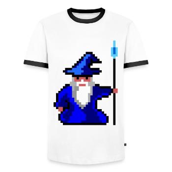 Pixel - Männer Kontrast-T-Shirt - Weiß/Schwarz - Vorne - AI Model Female 172 light (172cm) & AI Model Male 178 dark (178cm)