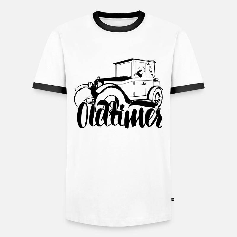 Oldtimer - Männer Kontrast-T-Shirt - Weiß/Schwarz