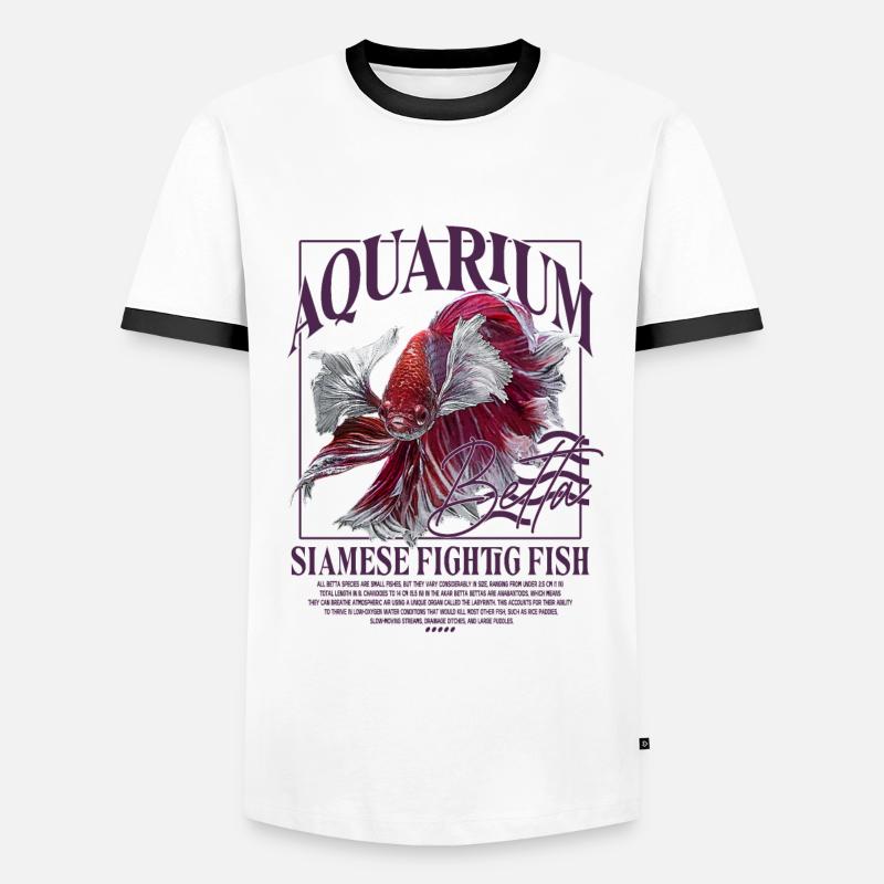 Betta Kampffisch - Männer Kontrast-T-Shirt - Weiß/Schwarz
