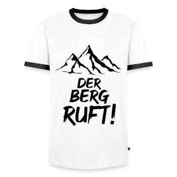 Der Berg ruft - Männer Kontrast-T-Shirt - Weiß/Schwarz - Vorne - AI Model Female 172 light (172cm) & AI Model Male 178 dark (178cm)