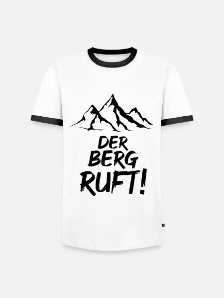 Der Berg ruft - Männer Kontrast-T-Shirt - Weiß/Schwarz