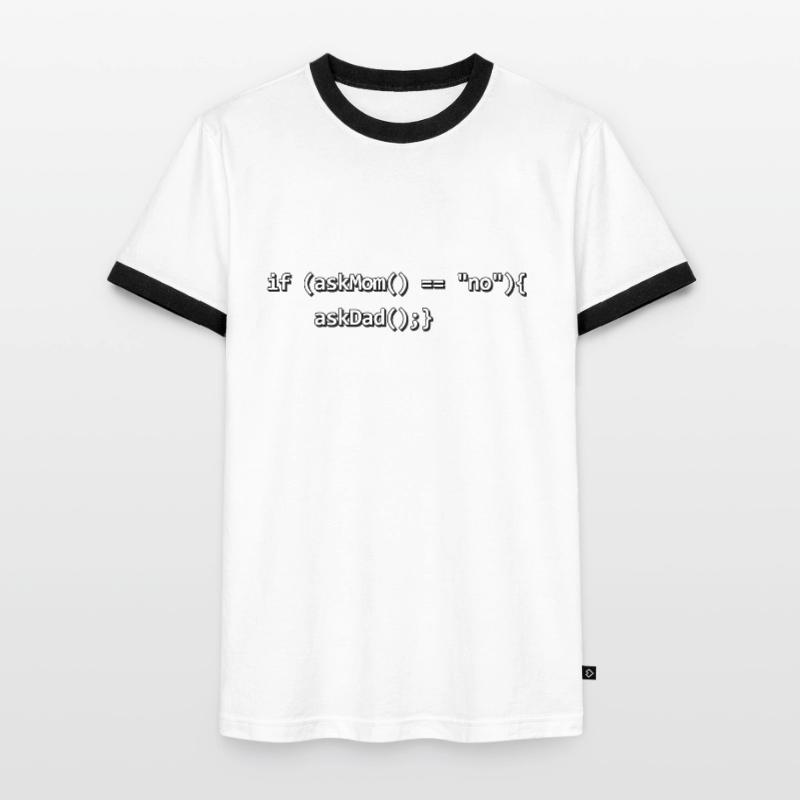If IF mother father nerd source code programmer Men's Ringer Shirt