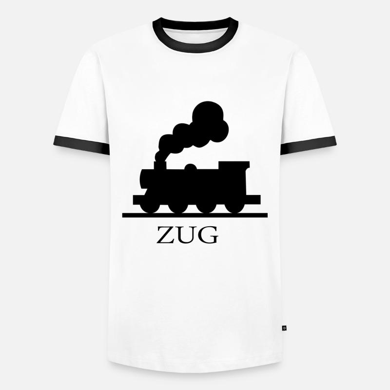 train - Men's Ringer Shirt - white/black