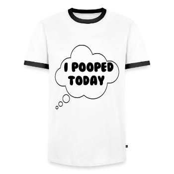 Lustig Lustig Lustig Lustig I pooped today Lustig - Männer Kontrast-T-Shirt - Weiß/Schwarz - Vorne - AI Model Female 172 light (172cm) & AI Model Male 178 dark (178cm)