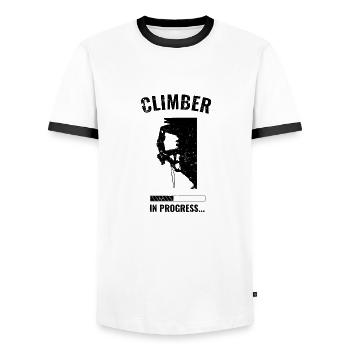 Klettern Sport Felsen Berg Natur schwarz Usedlook - Männer Kontrast-T-Shirt - Weiß/Schwarz - Vorne - AI Model Female 172 light (172cm) & AI Model Male 178 dark (178cm)